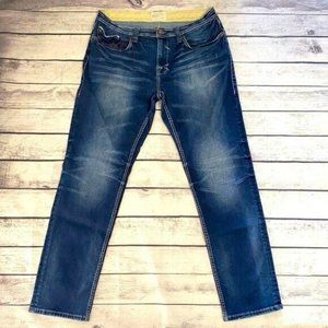 Indigo Men’s Denim Jeans Size 34 x 32 Stretch Straight Leg Dark Wash